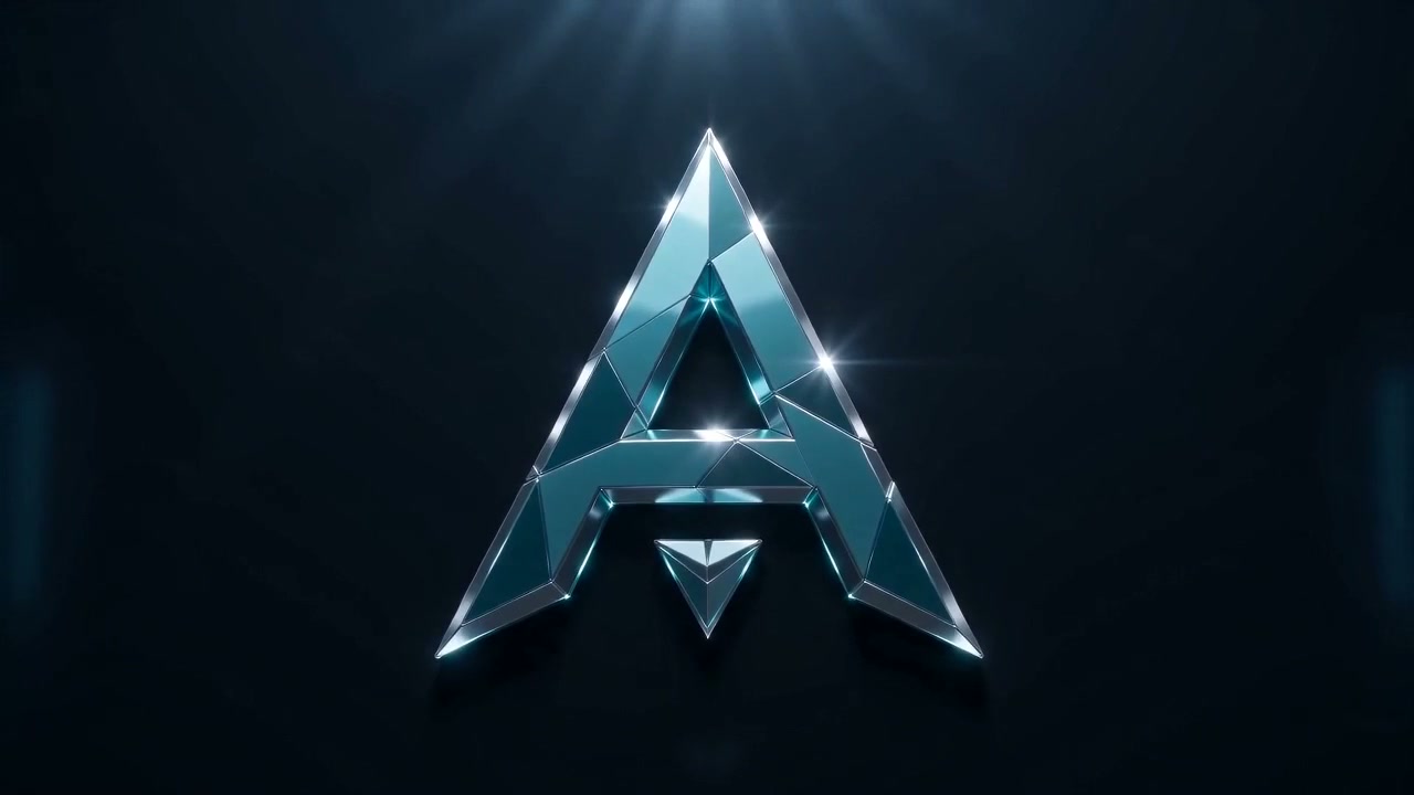 The ASTOMIQ mark formed from converging lines of light, resting in a dark cyan-lit space.